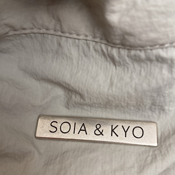 Soia & Kyo rain jacket Womens M windbreaker Anorak Lagenlook lightweight Neutral - Picture 15 of 15